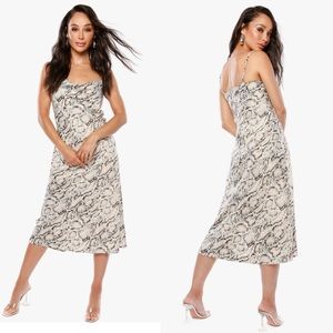 NWT CARA SANTANA CAN YOU LIGHTEN UP Python Satin Dress